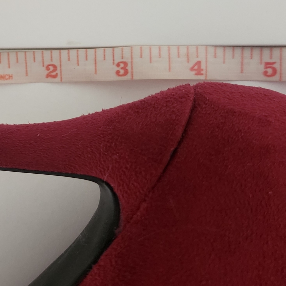 Burgundy Forever over the knee boots size 6. Feels like a soft suede material. - Picture 5 of 7